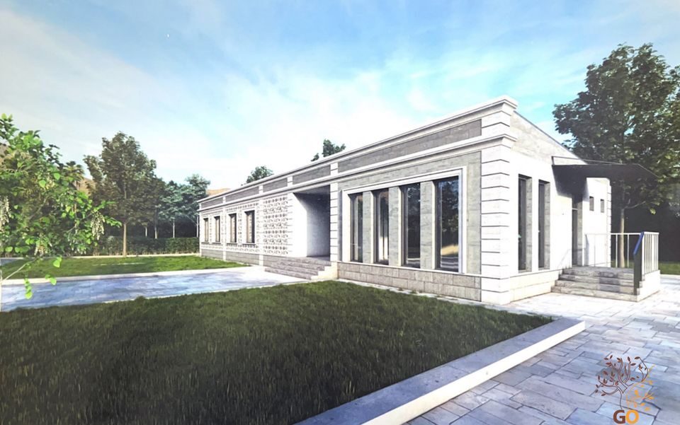 Architectural rendering of the future GO School building